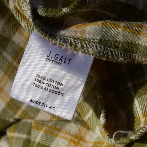 John Galt 100% Cotton Plaid Flannel 90's Style Mini Dress - Picture 16 of 17